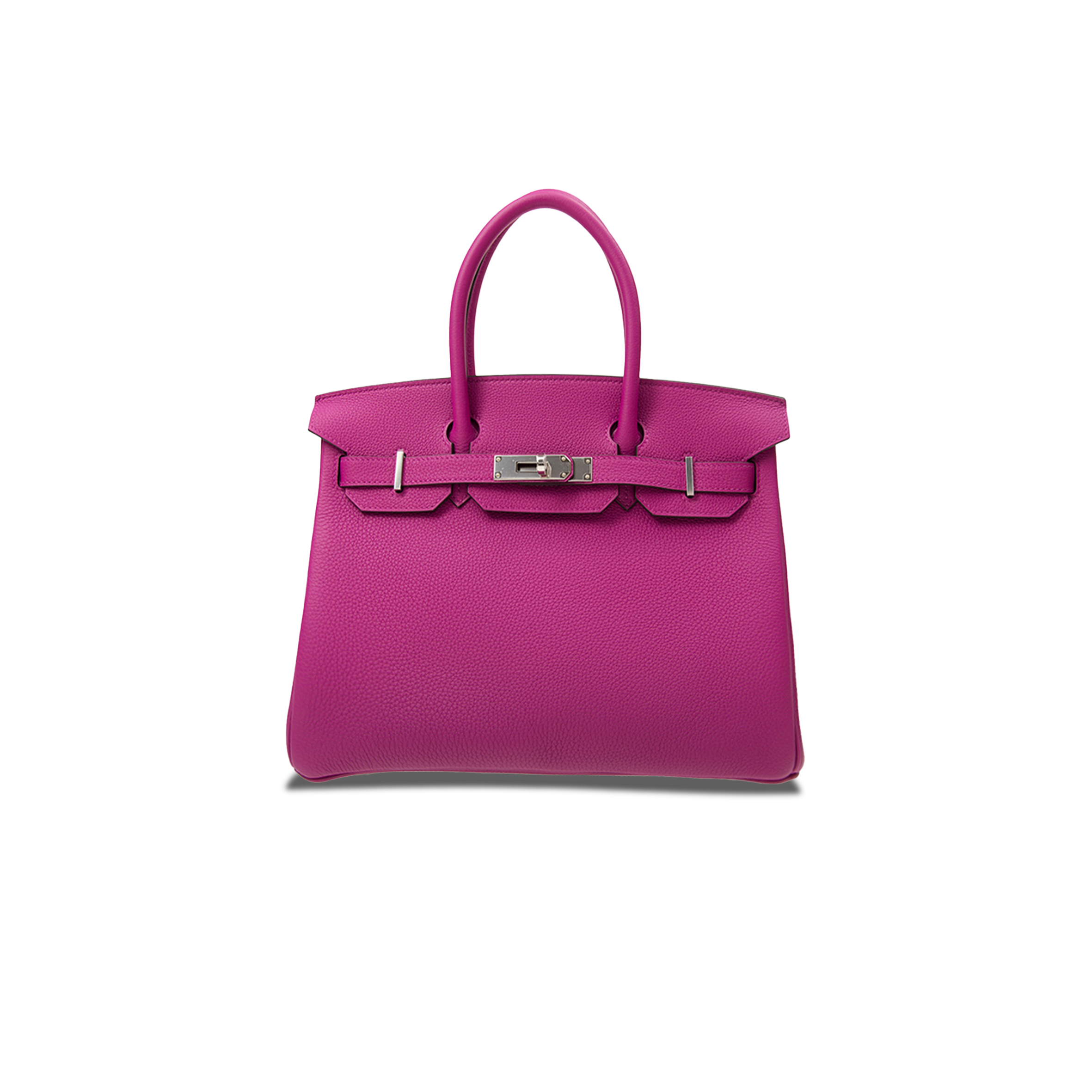 H**mes birkin 30 togo leather magnolia pink silver buckle bag 2101217510769 (30*20*13cm)